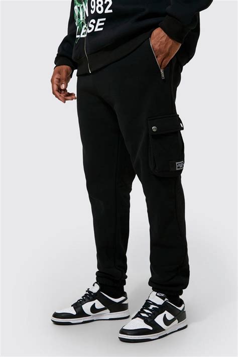 Mens Plus Slim Fit Cargo Jogger Boohoo Uk