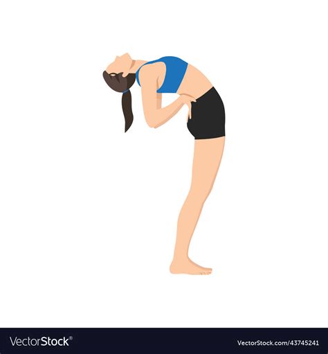 Woman Doing Standing Backbend Royalty Free Vector Image