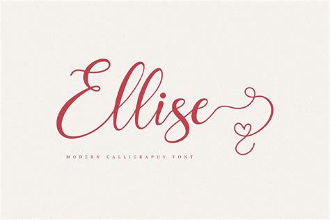 Ellise Script Font Calligraphy Font Font With Hearts And Etsy