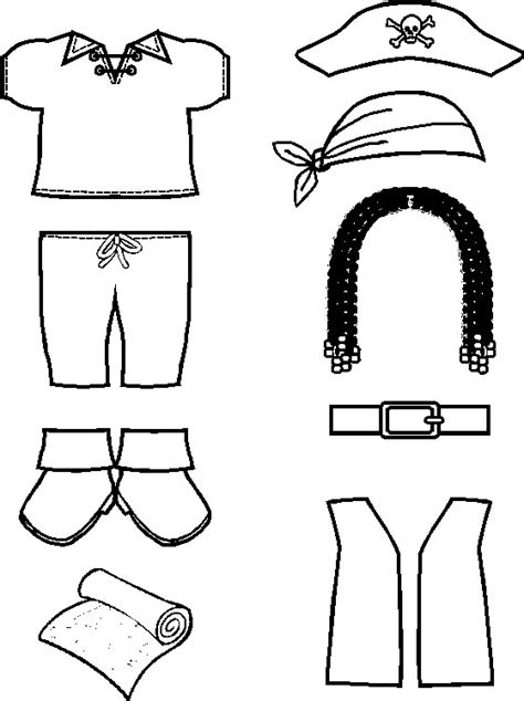 Pirate Paper Doll Friends Costume Outlines Makingfriends Worksheets