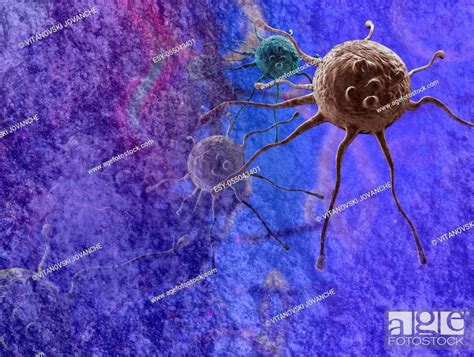 Digital 3d Illustration Of Cancer Cells In Human Body Stock Photo