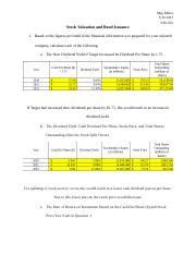 Understanding Stock Valuation And Bond Issuance In Finance Course Hero