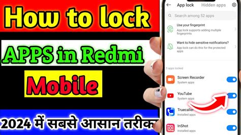 Redmi Phone Mai App Lock Kasie Lagaye How To Lock Apps In Redmi