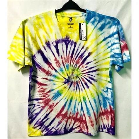 Adult Multicolor Unisex Tie Dye Round Neck T Shirt Size S To 2xl