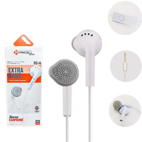 Fone De Ouvido In Ear Pmcell Fo 14 Branco Intra Auricular Fone De