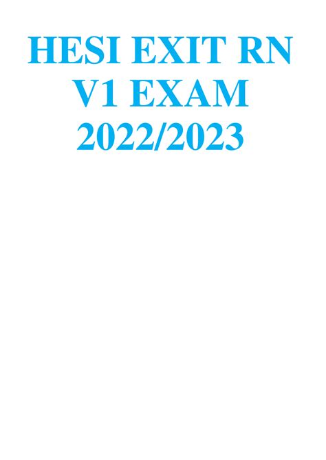 HESI EXIT RN V1 EXAM SCREENSHOTS LATEST UPDATED 2022 2023 SERIES BEST