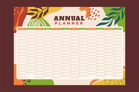 Free Vector | Flat 2024 annual planner template