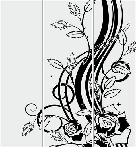 Sandblasting Glass Designs Flowers Free Vector Cdr Download