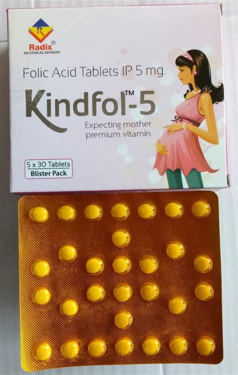 Folic Acid 5 Mg Tablets Packaging Size 5 30 Packaging Type Blister