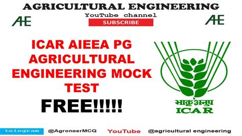 Icar Jrf Agricultural Engineering Free Mock Test 2021 Youtube