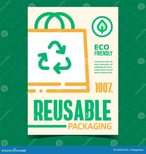 Reusable Packaging Promotional Flyer Banner Vector Stock Vector