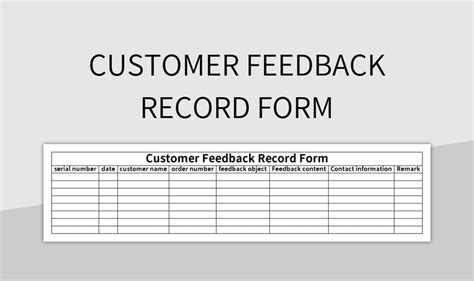 Customer Feedback Form Excel Template And Google Sheets File For Free ...