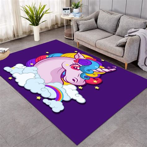 Purple Unicorn Area Rug For Girls Room | Unilovers