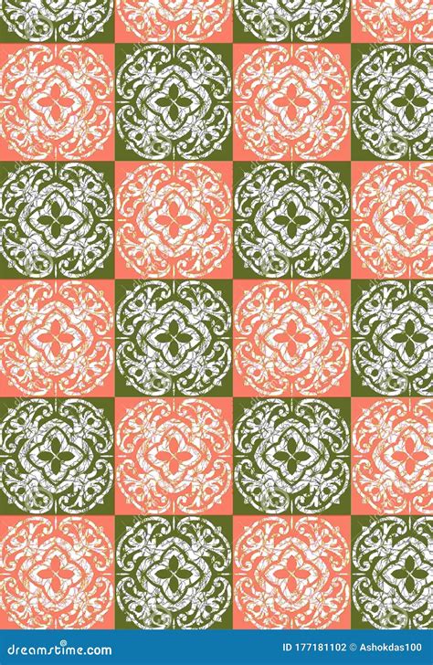 TEXTILE TRADITIONAL Batik ALLOVER PATTERN DESIGN ART For FABRIC Stock