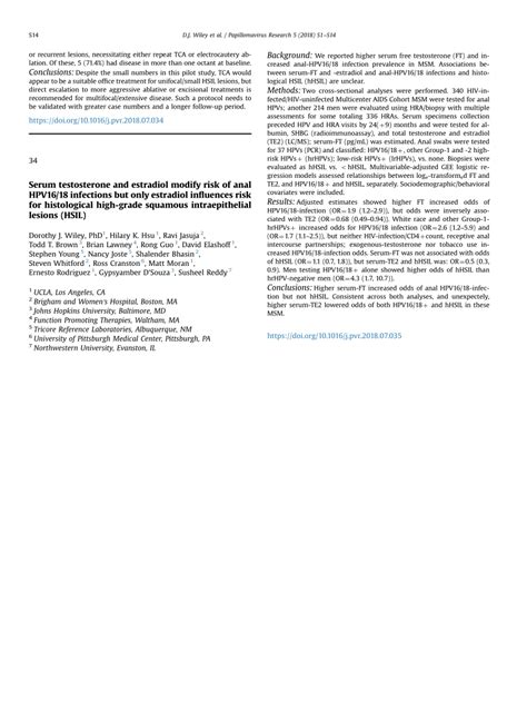 PDF Serum Testosterone And Estradiol Modify Risk Of Anal HPV