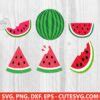 Watermelon SVG Bundle Kawaii Fruit SVG Watermelon Slice Svg