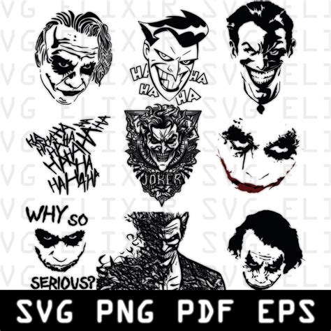 Joker SVG Joker Vector Joker Silhouette SVG Joker - Etsy