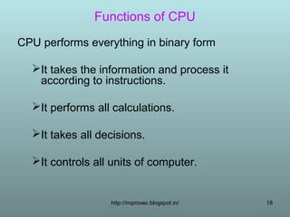 Cpu and its functions | PPT