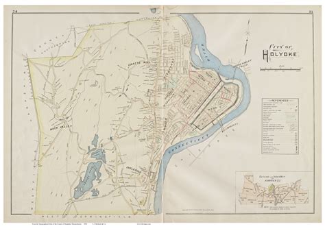 Holyoke Massachusetts 1894 Old Town Map Reprint Hampden Co Old Maps