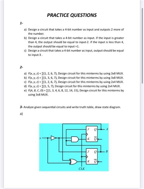 1 2 Practice Questions A Design A Circuit That