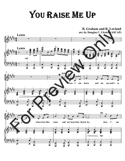 You Raise Me Up Satb By B Graham And R Jw Pepper Sheet Music