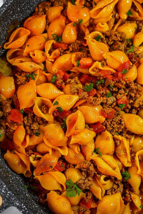 Pasta Shells With Ground Beef Sweet Pea S Kitchen