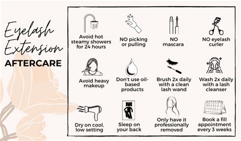 Lash Extension Aftercare Instructions Aftercare Card Her Lash