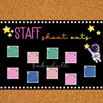 Star Shout Outs Bulletin Board Kit Staff Appreciation Shout Out Card