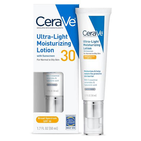 Amazon.com: CeraVe Ultra-Light Moisturizing Lotion With SPF 30| Daily ...
