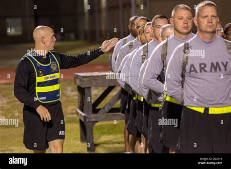 Sergeant Major Blaine J Huston Yells Instructions To Drill Sergeant