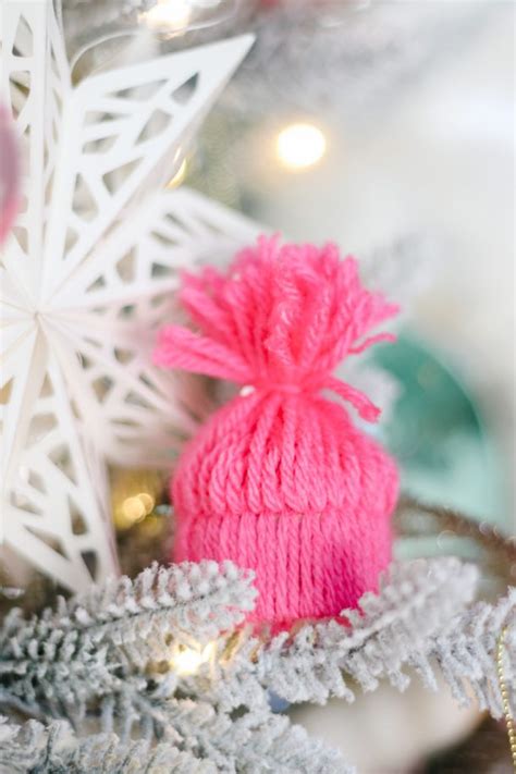 The Cutest DIY Yarn Hat Ornaments Modern Glam