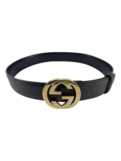 Cinto Gucci Interlocking G Preto Original Etiqueta Nica