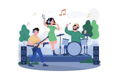 Concepto De Ilustraci N De Concierto Al Aire Libre Vector Premium