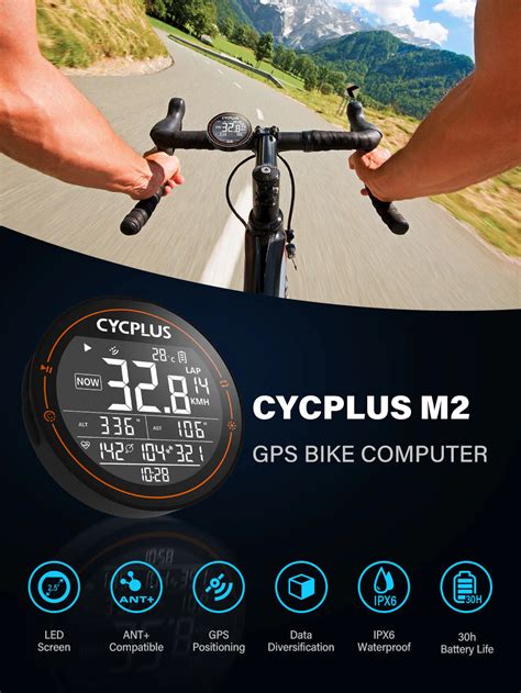 CYCPLUS M2 GPS Bicycle Computer Wireless ANT+ Bluetooth Waterproof Spe ...