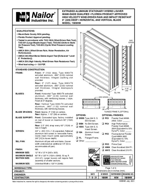 Fillable Online Submittal Model Hm Extruded Aluminum Stationary