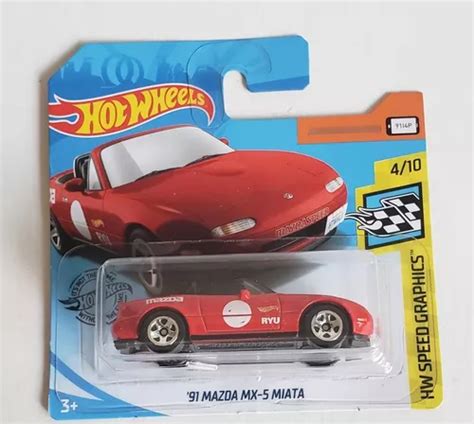 Hot Wheels 91 Mazda MX 5 Miata HD Speed Graphics Para Color Rojo