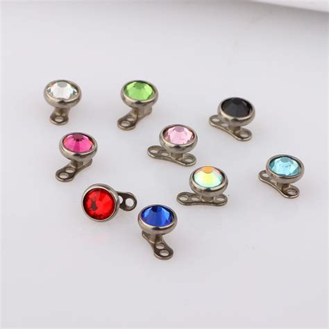 2020 Titanium 316L Micro Skin Diver Dermal Piercing Crystal Dermal