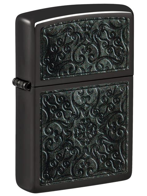 Zippo Lighter Pattern Design High Polish Black 48961 Lucas Lighters