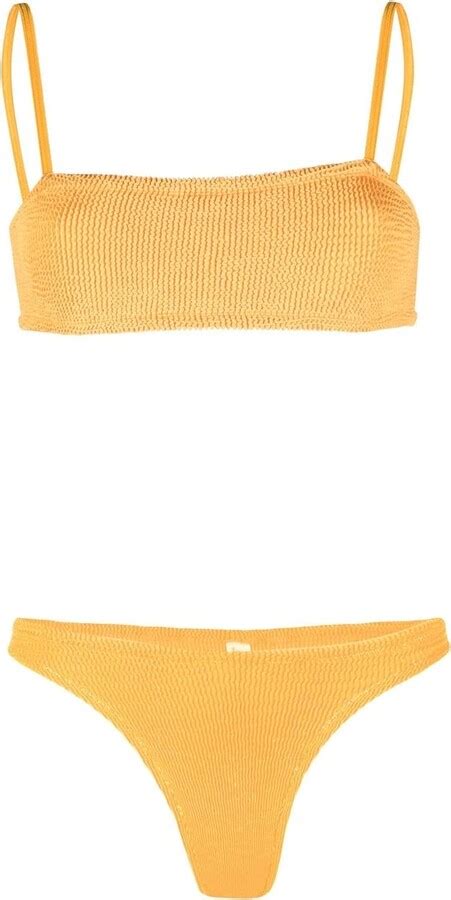 Hunza G Gigi Seersucker Bikini Set ShopStyle Two Piece Swimsuits