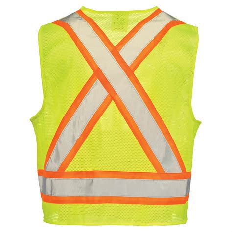 Hi Vis Safety Vest X Back Two Toned Reflective Class 2 Sm Med Safegear