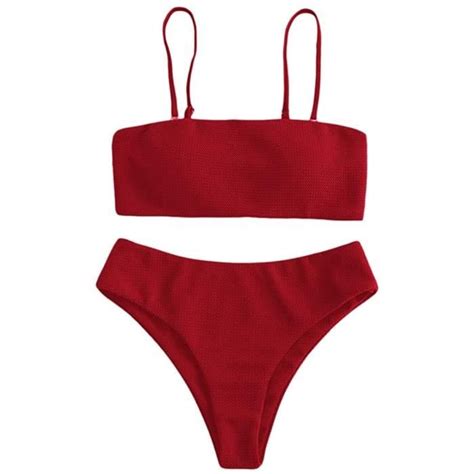 MAILLOT DE BAIN Bikini avec culotte et haut à bretelles spaghetti et séparateur rectangulaire