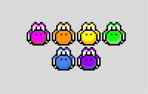 Rainbow Yoshis Pixel Art