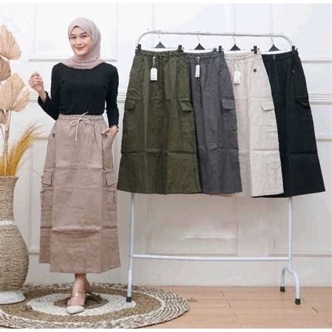 Jual ROK CARGO WANITA PANJANG TERBARU ROK CARGO WANITA PREMIUM KEKINIAN