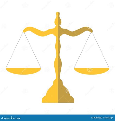 Scales Of Justice Icon Flat Style Stock Vector Illustration Of