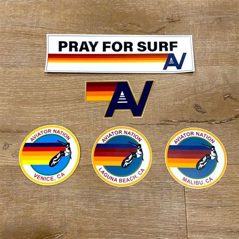 Aviator Nation Set Of 5 Stickers In 2022 Aviation National Pray For