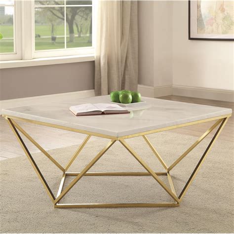 Coaster 700846 Contemporary Faux Marble Coffee Table A1 Furniture