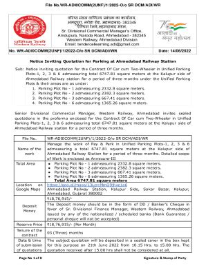 Fillable Online Wr Indianrailways Gov Niq Adi Unified Parking Jun