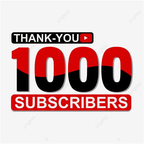 1k Subscribers 1000 On Youtube Hd Vector 1k Hd 1k Subscribers Vector