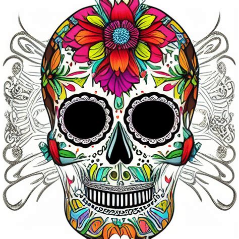 Sugar Skulls Day Of The Dead Graphic · Creative Fabrica