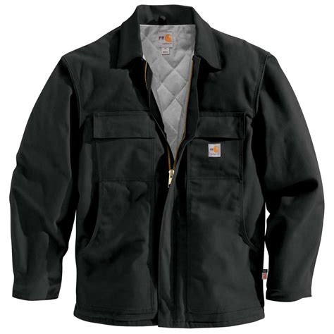 Carhartt Mens Tall Black Flame Resistant Duck Traditional Coat